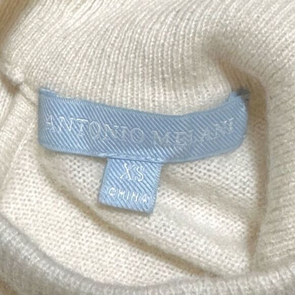 Antonio Melani Tina Cutout Cashmere Sweater Ivory XS Contemporary Minimalist - Picture 7 of 8